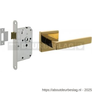Intersteel Living 1713 set loopslot wit met deurkruk Hera op rozet 55x55 mm PVD messingkleur - R26011035 - afbeelding 1