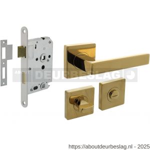 Intersteel Living 1713 set toiletslot 63/8 mm wit met deurkruk Hera op rozet 55x55 mm en WC-sluiting PVD messingkleur - R26011036 - afbeelding 1