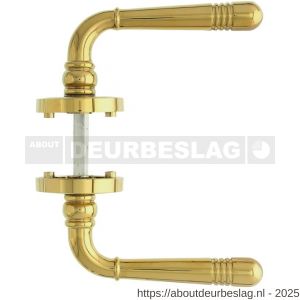 Intersteel Living 1725 deurkruk Helena op rozet verdekt met rillen diameter 55x10 mm met nokken PVD messingkleur - R26006692 - afbeelding 2