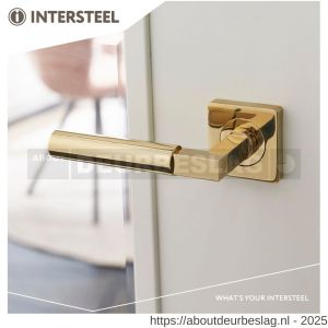 Intersteel Living 1741 deurkruk Baustil op rozet verdekt 55x55x10 mm met nokken PVD messingkleur - R26010150 - afbeelding 2