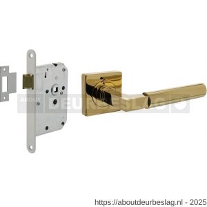 Intersteel Living 1741 set loopslot wit met deurkruk Baustil op rozet 55x55 mm PVD messingkleur - R26011037 - afbeelding 1