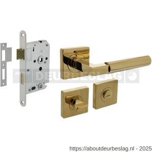 Intersteel Living 1741 set toiletslot 63/8 mm wit met deurkruk Baustil op rozet 55x55 mm en WC-sluiting PVD messingkleur - R26011038 - afbeelding 1
