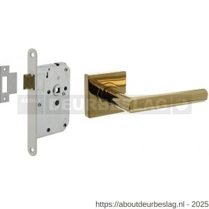 Intersteel Living 1747 set loopslot wit met deurkruk Bastian op rozet 55x55 mm PVD messingkleur - R26011039 - afbeelding 1