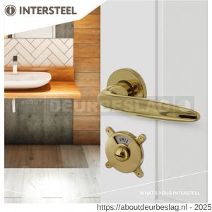 Intersteel Living 3702 WC-sluiting Degeorge met 8 mm stift en tekst vrij-bezet messing gelakt - R26009080 - afbeelding 3