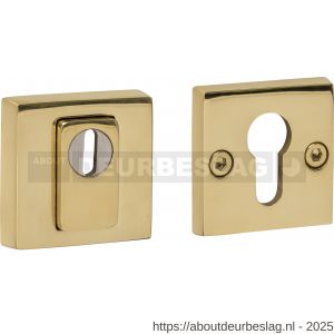 Intersteel 3755 SKG3 veiligheidsrozetten vierkant 54x54x12 mm profielcilindergat met kerntrekbeveiliging PVD messingkleur - R26010899 - afbeelding 1