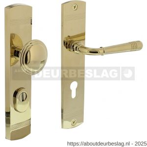 Intersteel Living 3778 voordeurbeslag Helena 239x50 mm knop-kruk profielcilindergat 72 mm met kerntrekbeveiliging PVD messingkleur - R26010205 - afbeelding 1