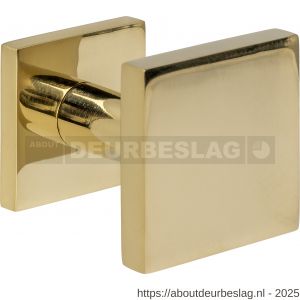 Intersteel 3930 voordeurknop Vierkant 64x64 mm op achterplaat 54x54 mm verkropt éénzijdige montage PVD messingkleur - R26010893 - afbeelding 1