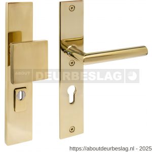 Intersteel 3962Z SKG3 veiligheidsbeslag rechthoekig 250x50 mm greep-kruk Jura profielcilindergat 72 mm met kerntrekbeveiliging PVD messingkleur - R26010891 - afbeelding 1