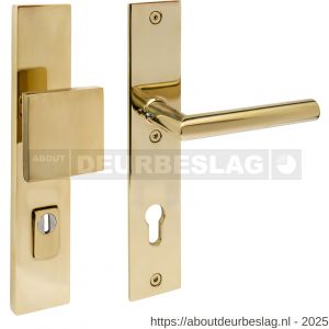 Intersteel 3962Z SKG3 veiligheidsbeslag rechthoekig 250x50 mm greep-kruk Jura profielcilindergat 92 mm met kerntrekbeveiliging PVD messingkleur - R26010890 - afbeelding 1