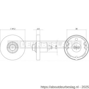 Intersteel Living 3990 beldrukker rond verdekt messing gelakt - R26000162 - afbeelding 3
