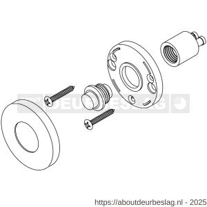 Intersteel Living 3990 beldrukker rond verdekt messing gelakt - R26000162 - afbeelding 4