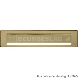 Intersteel 4000 briefplaat rechthoekig 340x75 mm met klep-regenrand PVD messingkleur - R26010885 - afbeelding 1