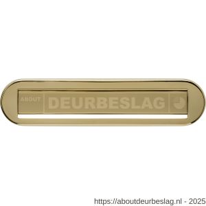 Intersteel 4000 briefplaat ovaal 340x80 mm met klep-regenrand PVD messingkleur - R26010884 - afbeelding 1