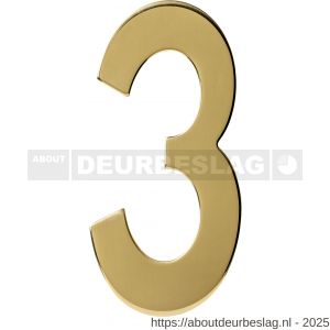 Intersteel 4020 huisnummer 3 150 mm PVD messing - R26010878 - afbeelding 1