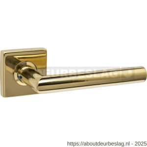 Intersteel 4057 deurkruk Jura met rozet massief verdekt 53x53x10 mm met nokken PVD messingkleur - R26010869 - afbeelding 1
