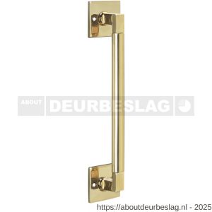Intersteel Living 4261 greep Baustil 250 mm op rozet vierkant messing gelakt - R26001986 - afbeelding 1