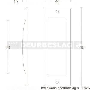 Intersteel Living 4476 schuifdeurkom 120x40 mm messing gelakt - R26007651 - afbeelding 2