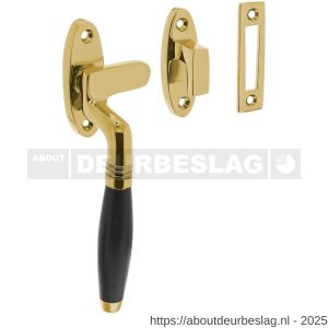 Intersteel Living 5614B raamsluiting Ton links met sluitplaat en sluithaak messing gelakt-ebbenhout - R26007958 - afbeelding 1