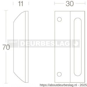Intersteel Living 5615 sluitplaat met kom 70x30 mm messing gelakt - R26007710 - afbeelding 2
