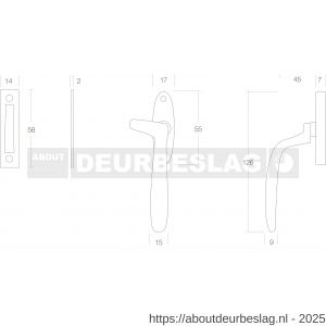 Intersteel Living 5615A raamsluiting rechts Dudok messing gelakt - R26007713 - afbeelding 2