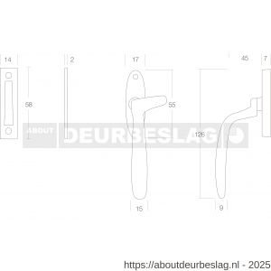 Intersteel Living 5615B raamsluiting links Dudok messing gelakt - R26007712 - afbeelding 3