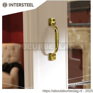 Intersteel Living 5616 handgreep op vierkante voet 130 mm messing gepolijst - R26007798 - afbeelding 2