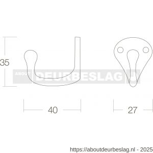 Intersteel Living 6926 jashaak scheepsmodel enkel messing gelakt - R26007775 - afbeelding 2
