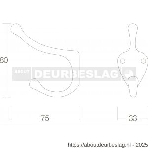 Intersteel Living 6926 kapstokhaak scheepsmodel lang messing gelakt - R26007766 - afbeelding 2