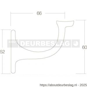 Intersteel Living 7245 leuninghouder opschroevend hol zadel messing gelakt - R26003968 - afbeelding 2