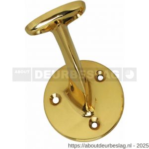 Intersteel Living 7245 leuninghouder opschroevend hol zadel messing gelakt - R26003968 - afbeelding 1