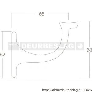 Intersteel Living 7245 leuninghouder centraal vlak zadel blind messing gelakt - R26003965 - afbeelding 2