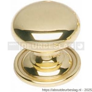 Intersteel Living 8478 knop Paddenstoel met achterplaat 30 mm messing gelakt - R26004122 - afbeelding 1