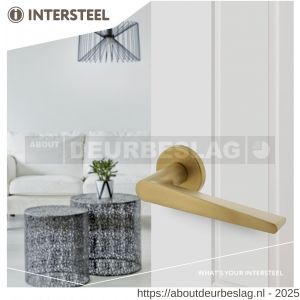 Intersteel Living 0465 deurkruk Tiga met rozet verdekt diameter 49x7 mm met nokken PVD messing mat - R26009867 - afbeelding 2