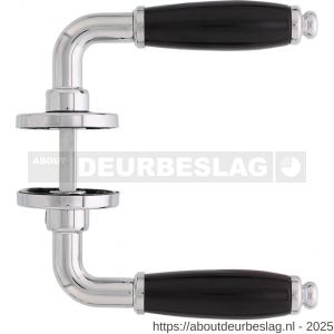 Intersteel Living 0206 deurkruk Courgette met rozet verdekt diameter 49x7 mm chroom/zwart - R26007968 - afbeelding 2