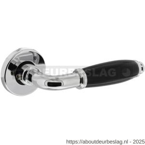 Intersteel Living 0206 deurkruk Courgette met rozet verdekt diameter 49x7 mm chroom/zwart - R26007968 - afbeelding 1