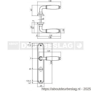 Intersteel Living 0206 deurkruk Courgette met schild ovaal 236x37 mm WC 63/8 mm chroom - R26007971 - afbeelding 2