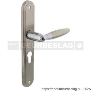 Intersteel Living 1682 deurkruk Elen op schild ovaal 242x43 mm profielcilindergat 55 mm chroom-nikkel mat - R26004842 - afbeelding 1