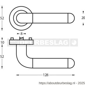 Intersteel Living 1683 deurkruk Agatha op rozet verdekt diameter 52x10 mm met nokken chroom-nikkel mat - R26000300 - afbeelding 3