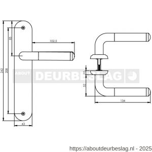 Intersteel Living 1683 deurkruk Agatha op schild ovaal 242x43 mm blind chroom-nikkel mat - R26004849 - afbeelding 2