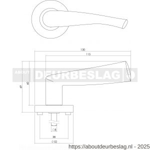 Intersteel Living 1687 deurkruk Giussy op rozet verdekt diameter 52x10 mm met nokken nikkel mat - R26000402 - afbeelding 3