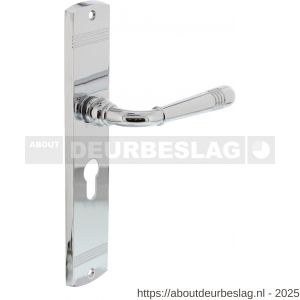 Intersteel Living 1705 deurkruk Helena op schild afgerond 235x45 mm profielcilindergat 55 mm chroom - R26009082 - afbeelding 1