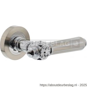 Intersteel Living 1716 deurkruk Julietta op rozet verdekt diameter 52x10 mm met nokken chroom-nikkel mat - R26004975 - afbeelding 1