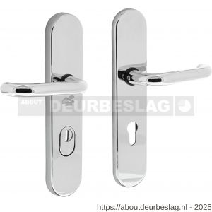 Intersteel Living 3821Z SKG3 veiligheidsbeslag ovaal verdekt 252x54 mm kruk-kruk Rond profielcilindergat 72 mm met kerntrekbeveiliging chroom - R26008041 - afbeelding 1