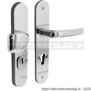 Intersteel Living 3830 voordeurbeslag Ovaal 246x48 mm greep-kruk profielcilindergat 72 mm met kerntrekbeveiliging chroom - R26010217 - afbeelding 1