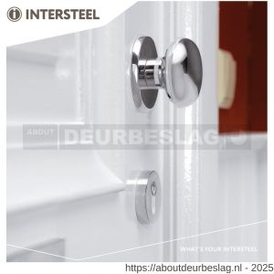 Intersteel Living 3930 voordeurknop zwaar diameter 70 mm op achterplaat diameter 75 mm chroom - R26001016 - afbeelding 3