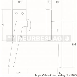 Intersteel Living 5615B raamsluiting met nok links chroom - R26007727 - afbeelding 2