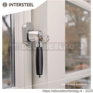 Intersteel Living 6616 raamkruk Ton 400 afsluitbaar op ovaal rozet chroom - R26003783 - afbeelding 3