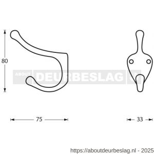 Intersteel Living 6926 kapstokhaak scheepsmodel lang chroom - R26007764 - afbeelding 2