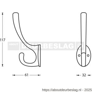 Intersteel Living 6926 kapstokhaak ovaal chroom - R26003922 - afbeelding 2