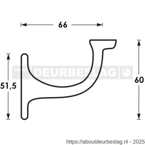Intersteel Living 7245 leuninghouder opschroevend vlak verchroomd - R26003958 - afbeelding 2